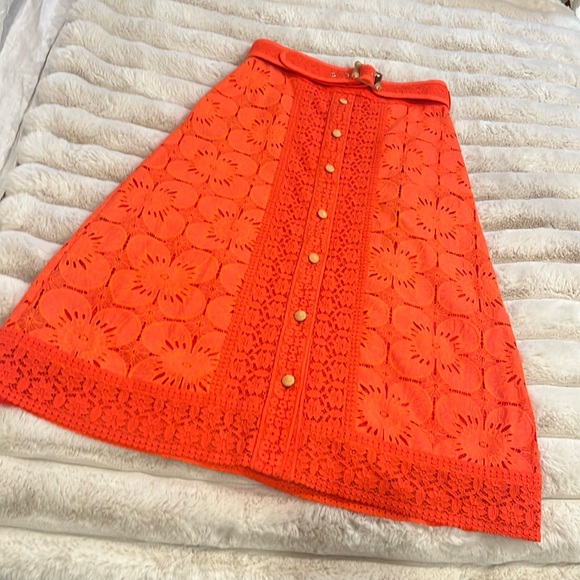 Zimmermann red lace midi skirt sample size 4/6 - Picture 2 of 11